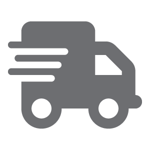 Grey shipping truck icon