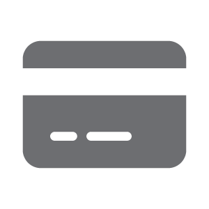Grey credit card icon
