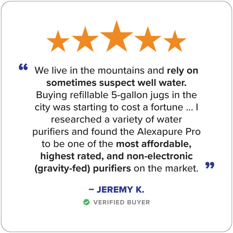 Five-star review for the Alexapure Pro