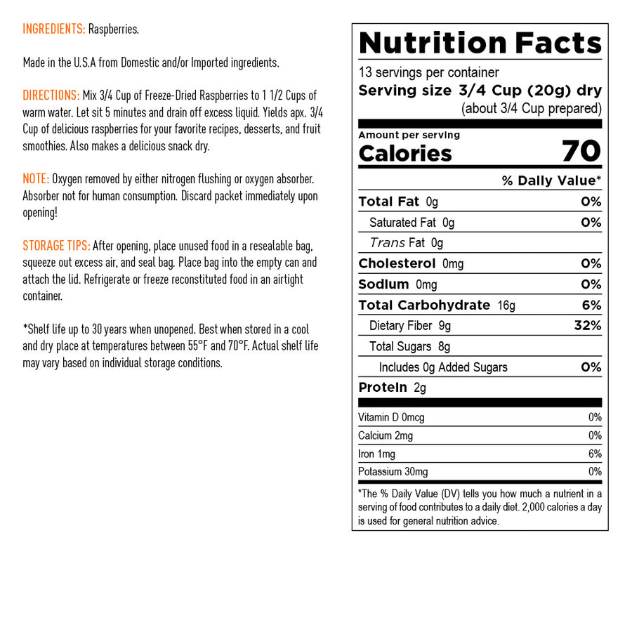 Emergency Essentials® Freeze-Dried Raspberries Large Can