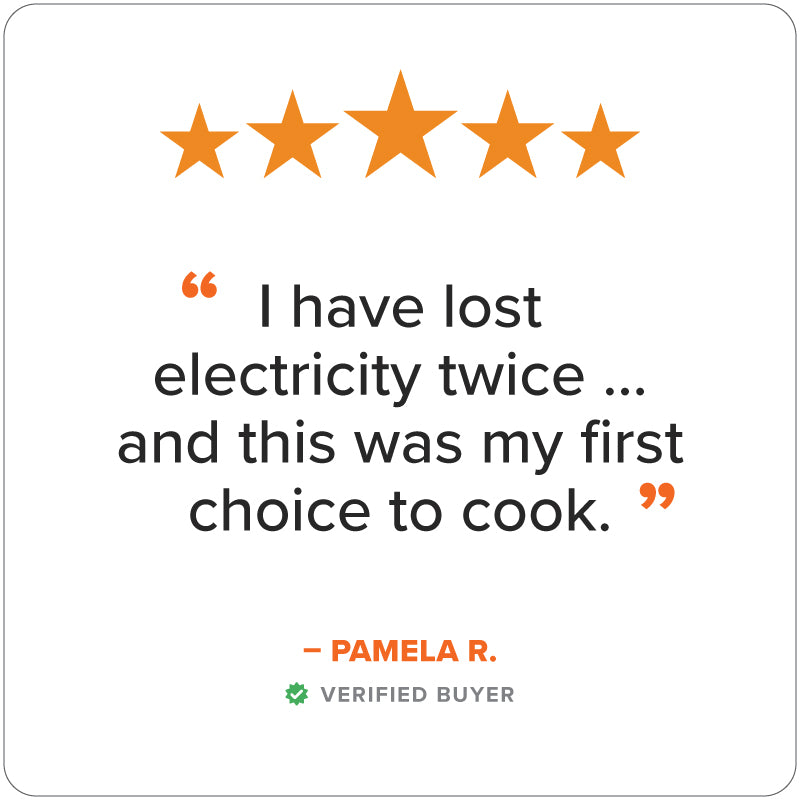 5 star review for the Vesta by InstaFire
