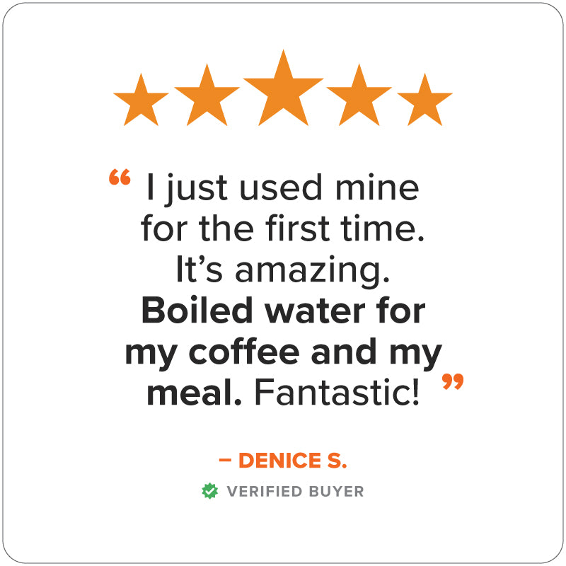 5 star review for the Vesta by InstaFire