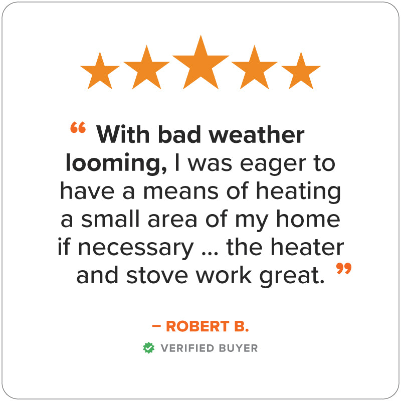 5 star review for the Vesta by InstaFire
