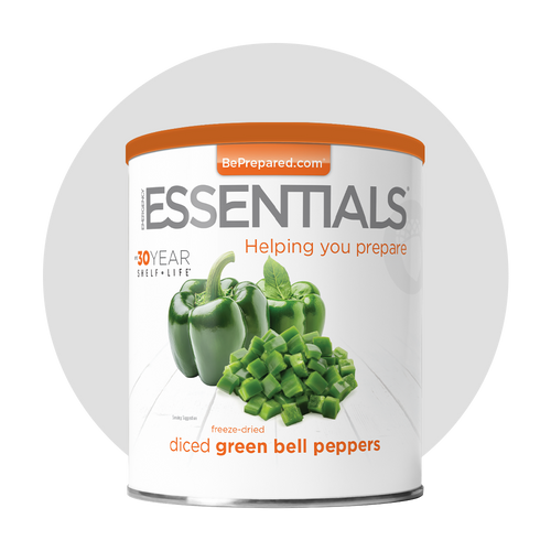 Single Pack of Freeze-Dried Green Bell Peppers