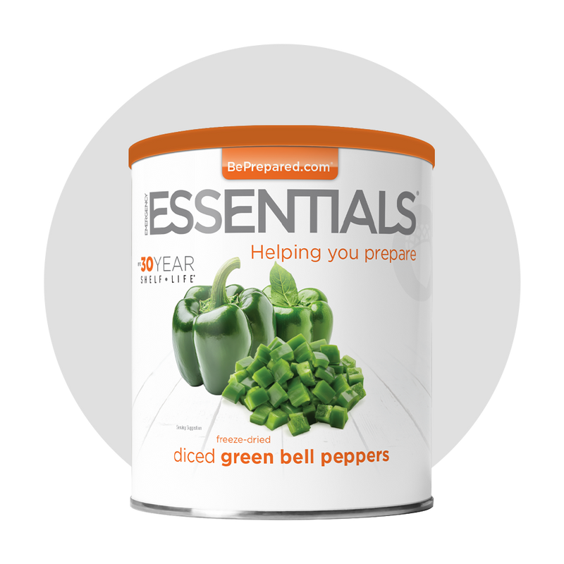 Single Pack of Freeze-Dried Green Bell Peppers