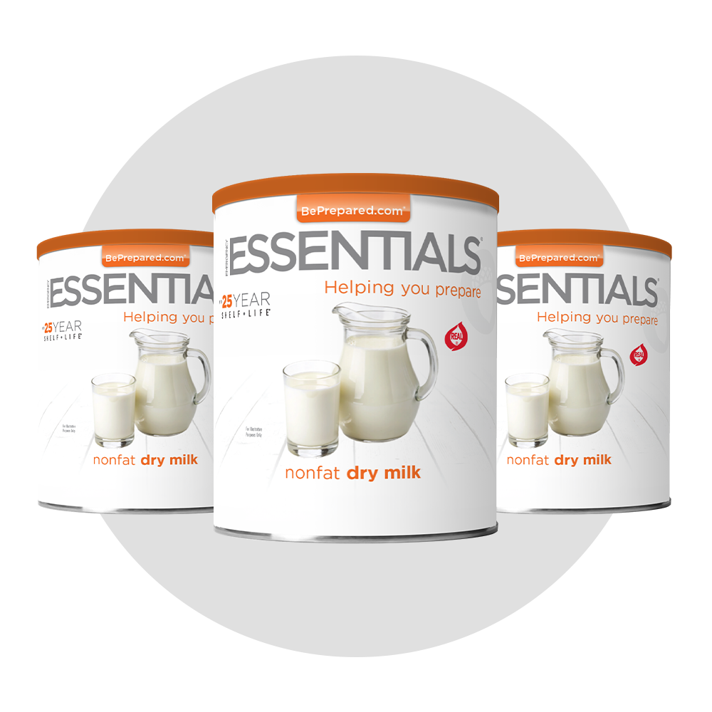 Emergency Essentials Nonfat Dry Milk #10 Can 3-pack for long-term emergency food storage