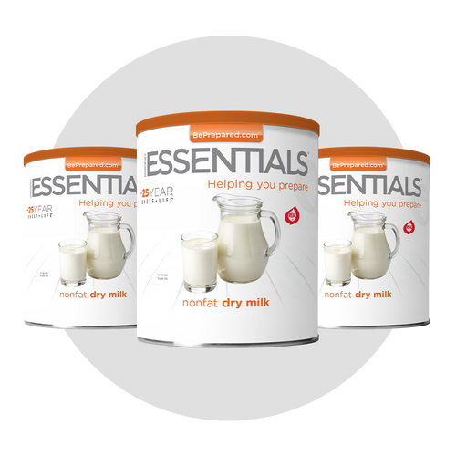 Emergency Essentials Nonfat Dry Milk #10 Can 3-pack for long-term emergency food storage