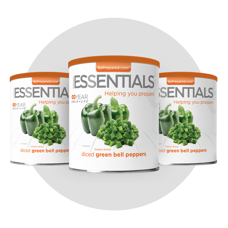 3 Pack of Freeze-Dried Green Bell Peppers