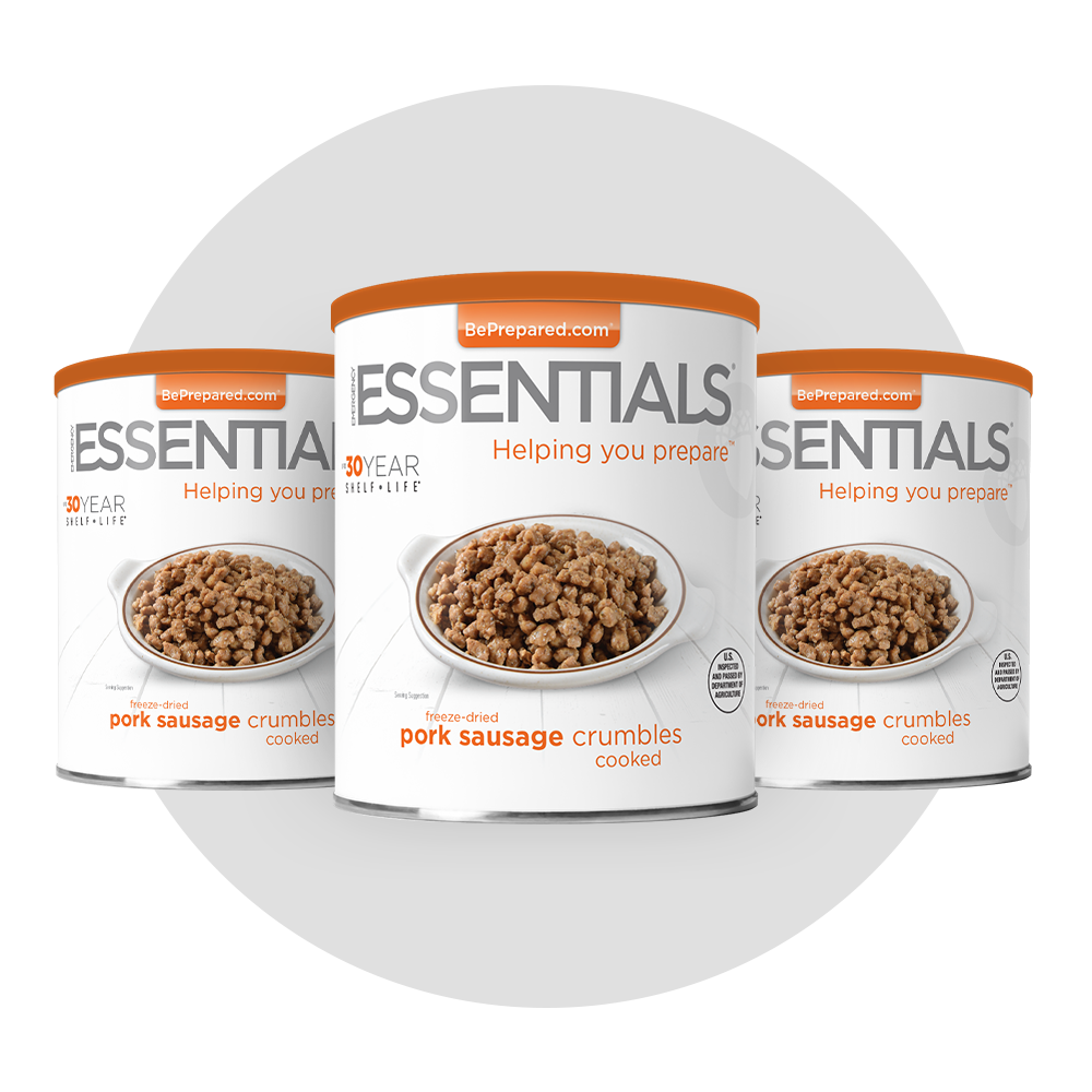 3 Pack of Freeze-Dried Pork Sausage (Cooked)