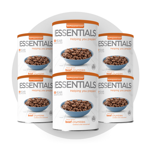 6 Pack of Freeze-Dried Beef Crumbles
