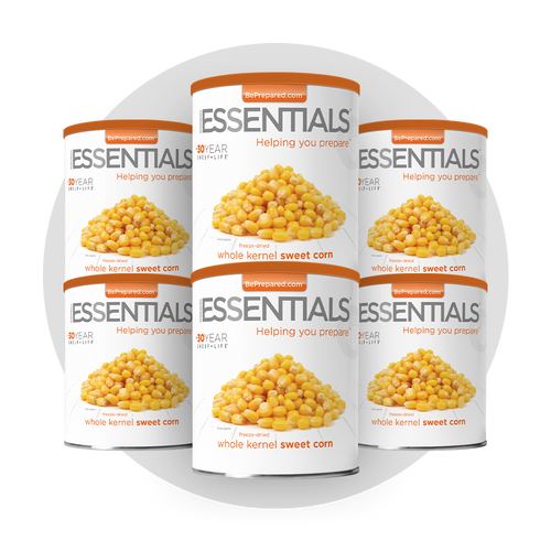 6 Pack of Freeze-Dried Whole Kernel Sweet Corn
