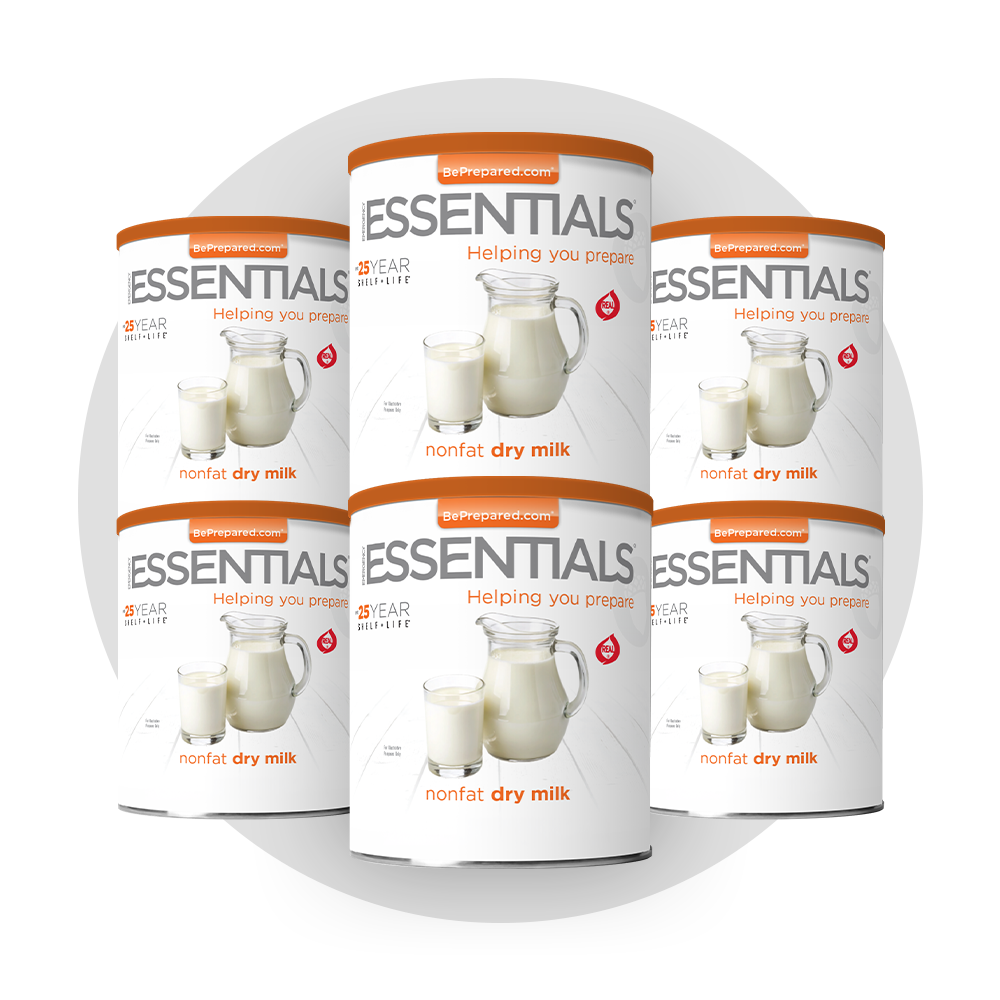 1. Emergency Essentials Nonfat Dry Milk #10 Can 6-pack for long-term emergency food storage