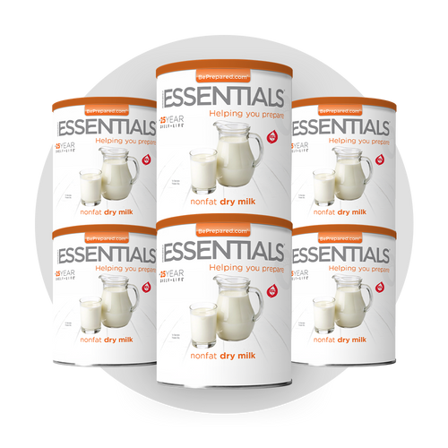 1. Emergency Essentials Nonfat Dry Milk #10 Can 6-pack for long-term emergency food storage