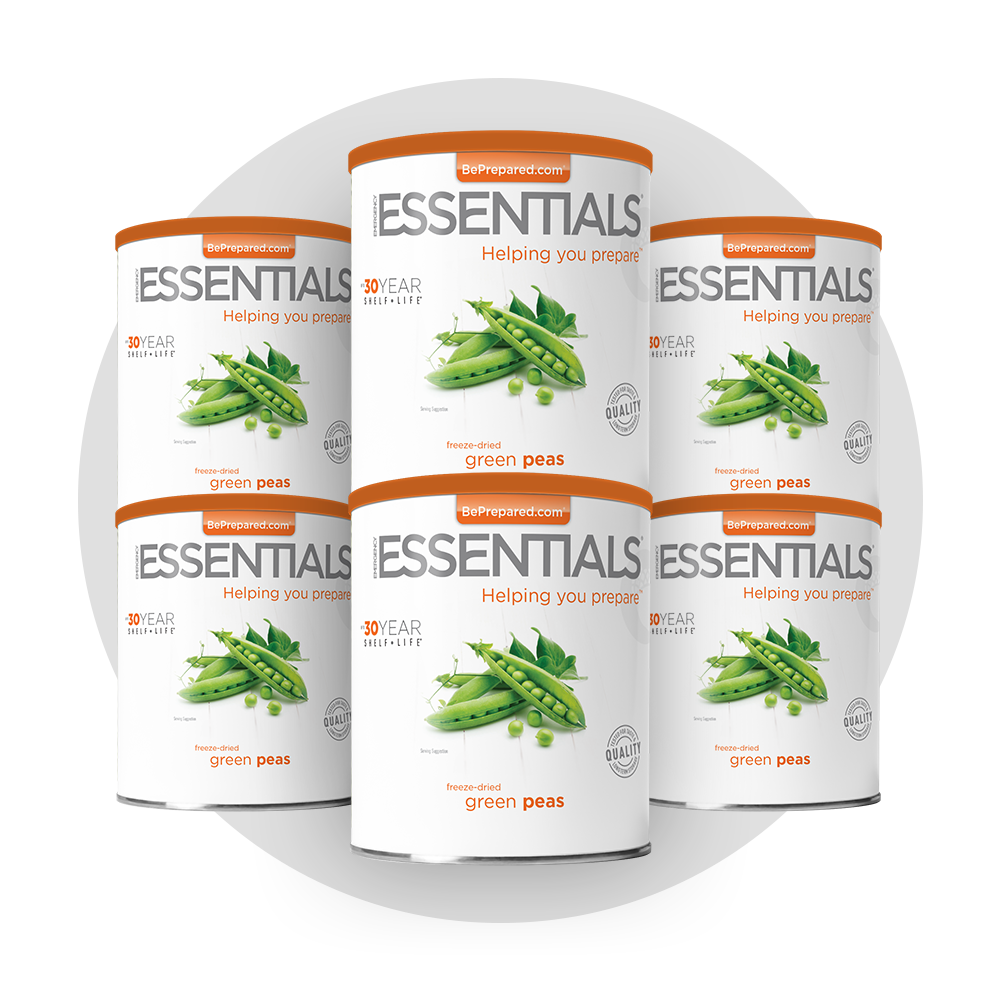 6 Pack of Freeze-Dried Green Peas