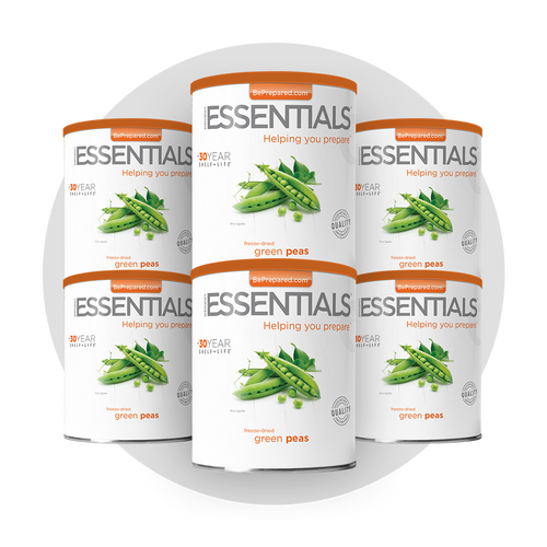 6 Pack of Freeze-Dried Green Peas
