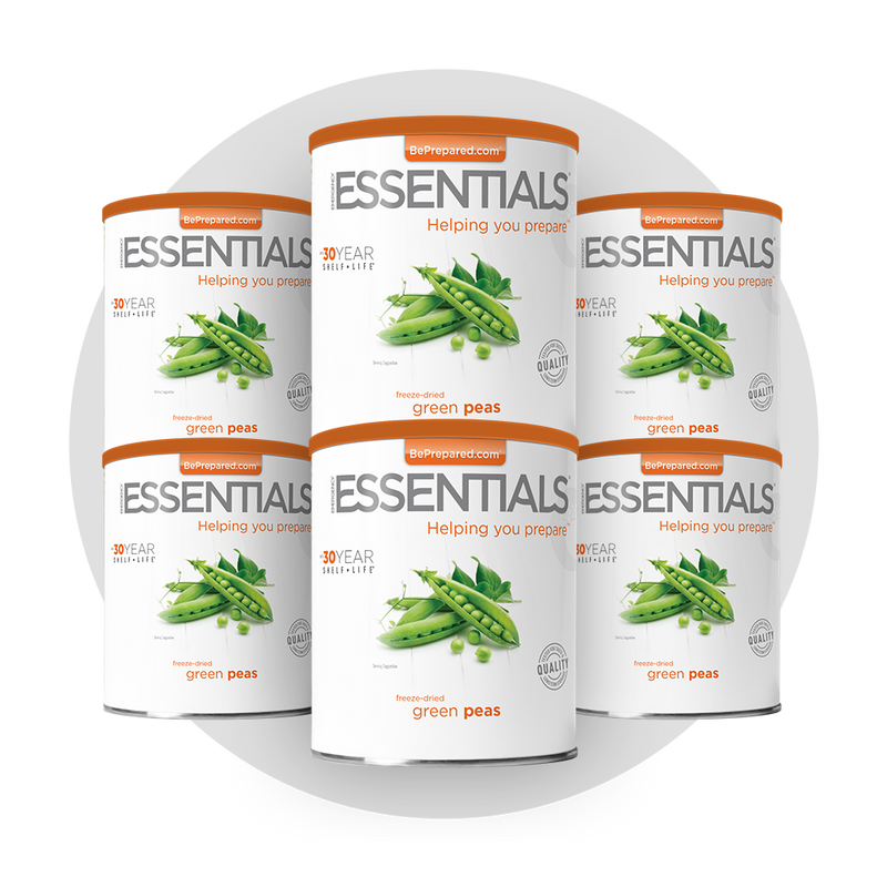 6 Pack of Freeze-Dried Green Peas