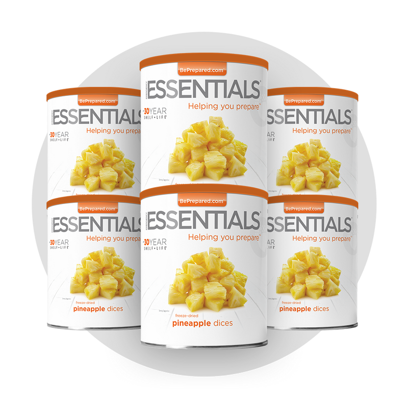 6 Pack of Freeze-Dried Pineapple Dices