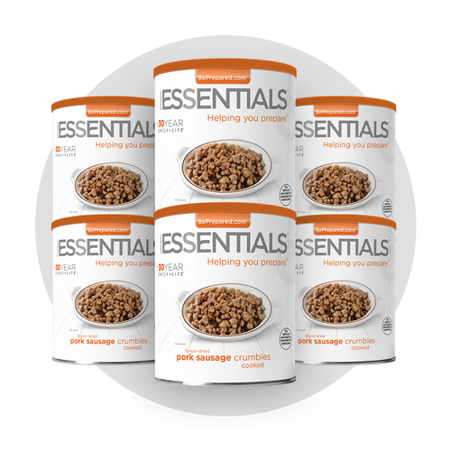 6 Pack of Freeze-Dried Pork Sausage (Cooked)
