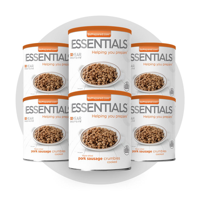 6 Pack of Freeze-Dried Pork Sausage (Cooked)