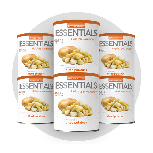 6 Pack of Freeze-Dried Diced Potatoes