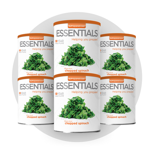 6 Pack of Freeze-Dried Chopped Spinach