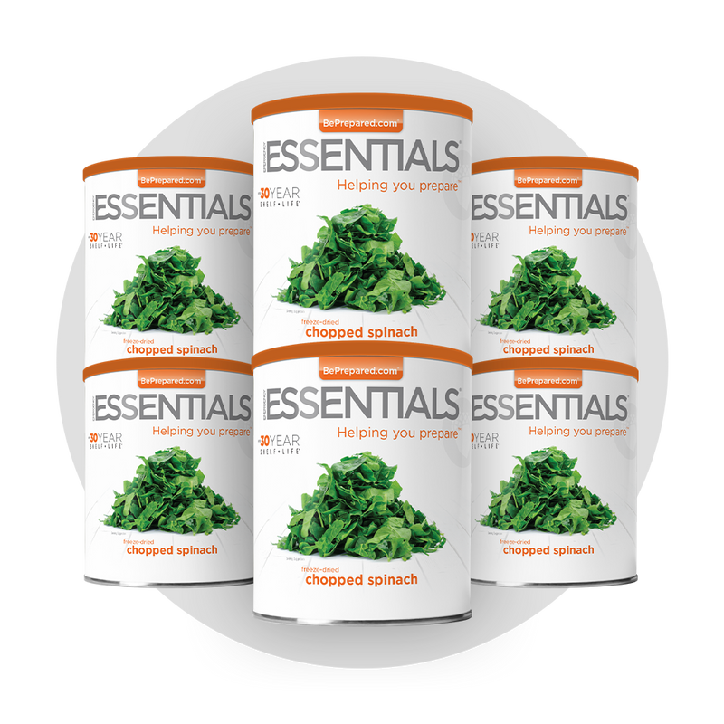 6 Pack of Freeze-Dried Chopped Spinach
