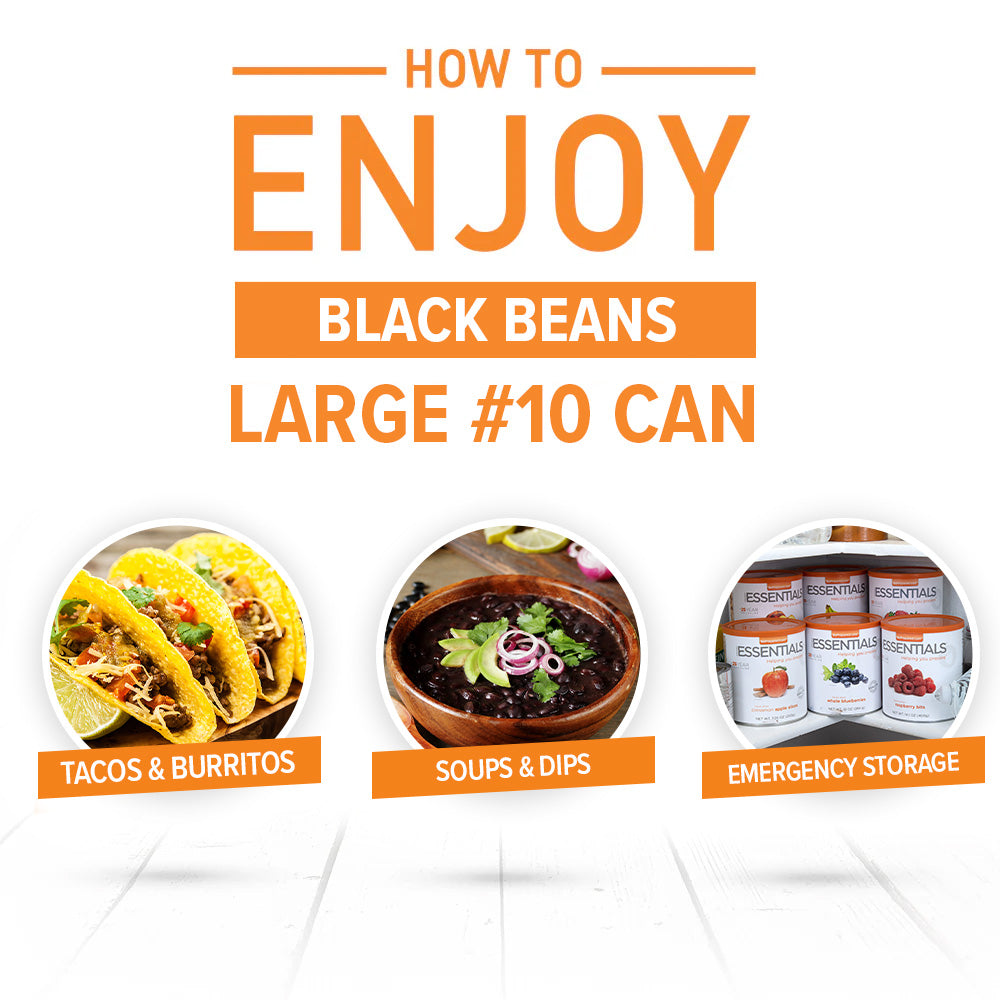 Emergency Essentials® Black Beans Large #10 Can