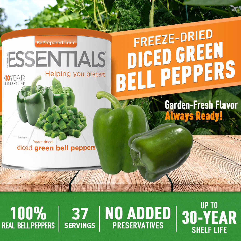 Emergency Essentials® Freeze-Dried Green Bell Pepper Dices Large Can