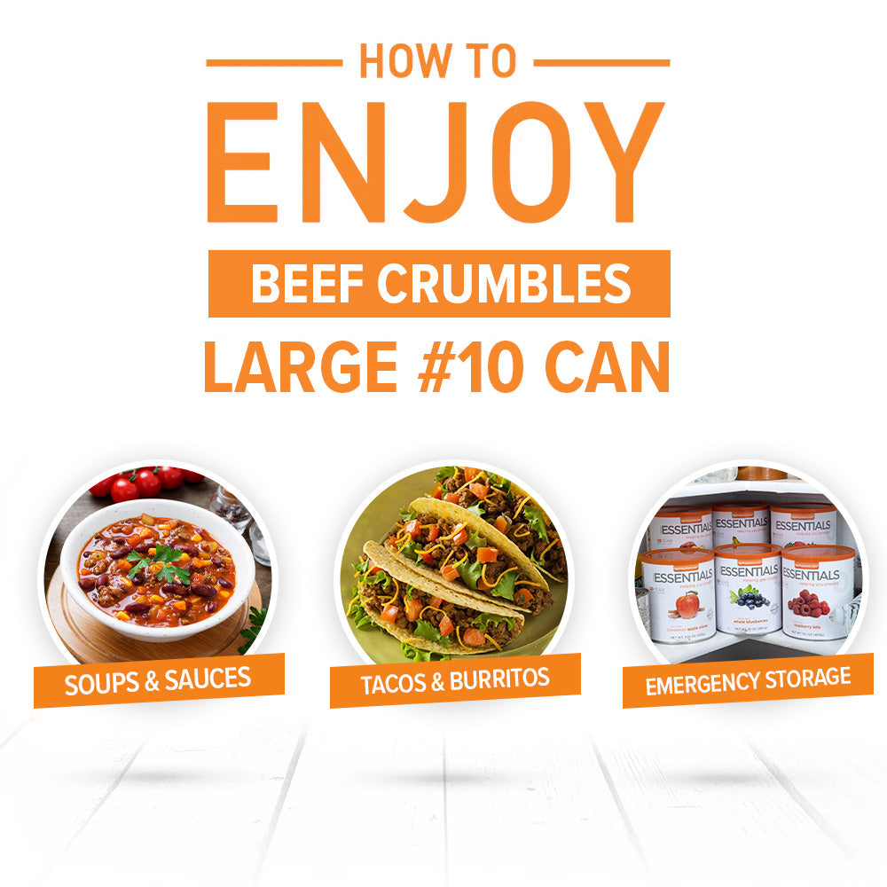 Emergency Essentials®️ Freeze-Dried Ground Beef Crumbles Large Can