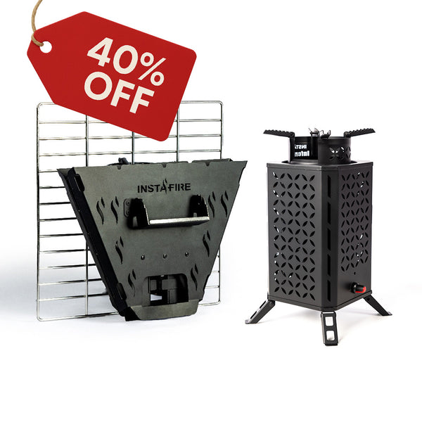 Inferno Pro Stove with Chimney Grill Attachment from InstaFire