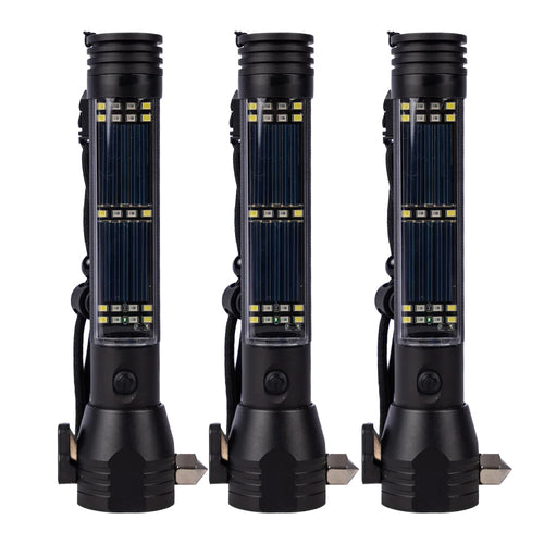 9-in-1 Multi-Function LED Solar Rechargeable Flashlight by Ready Hour