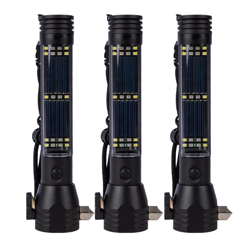 9-in-1 Multi-Function LED Solar Rechargeable Flashlight by Ready Hour