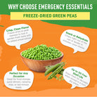 Rehydrated green peas in a bowl