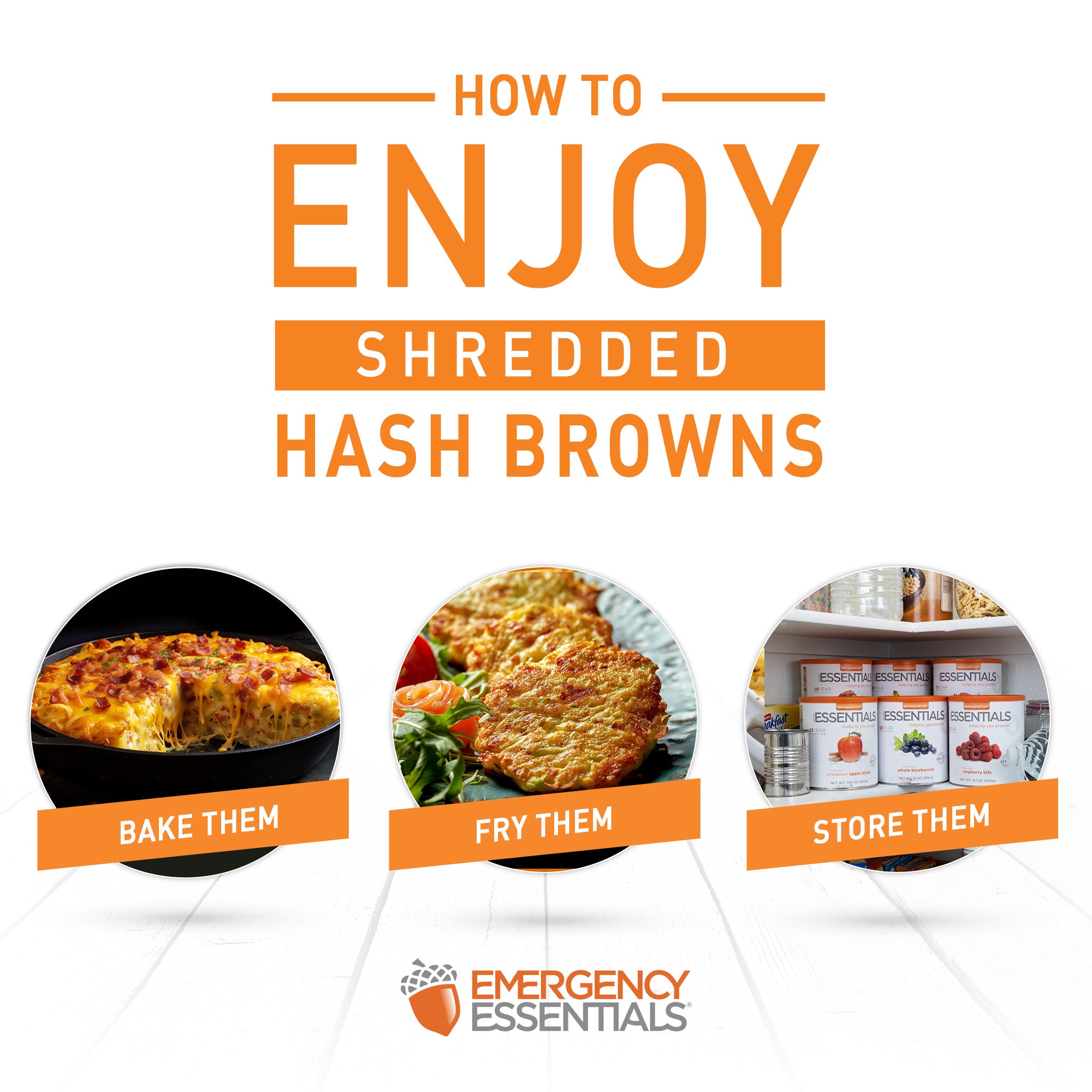 Instructions on how to enjoy shredded hash browns