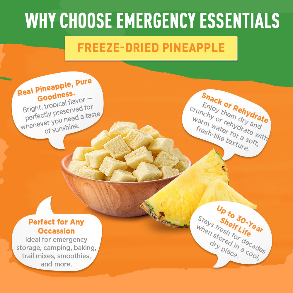 Emergency Essentials® Freeze-Dried Pineapple Dices Large  #10 Can