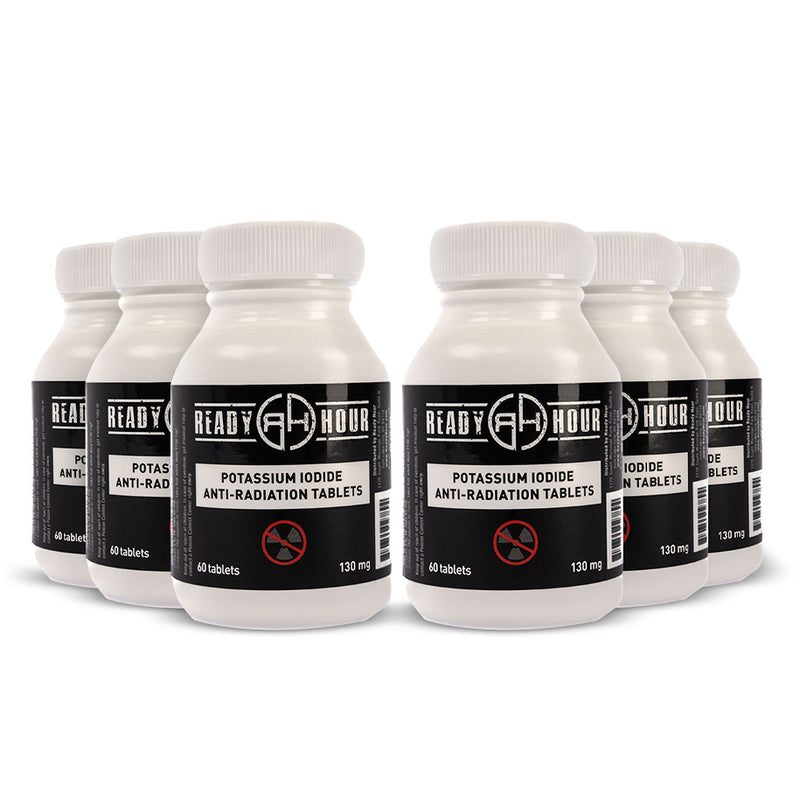 Multiple bottles of Ready Hour potassium iodide anti-radiation tablets
