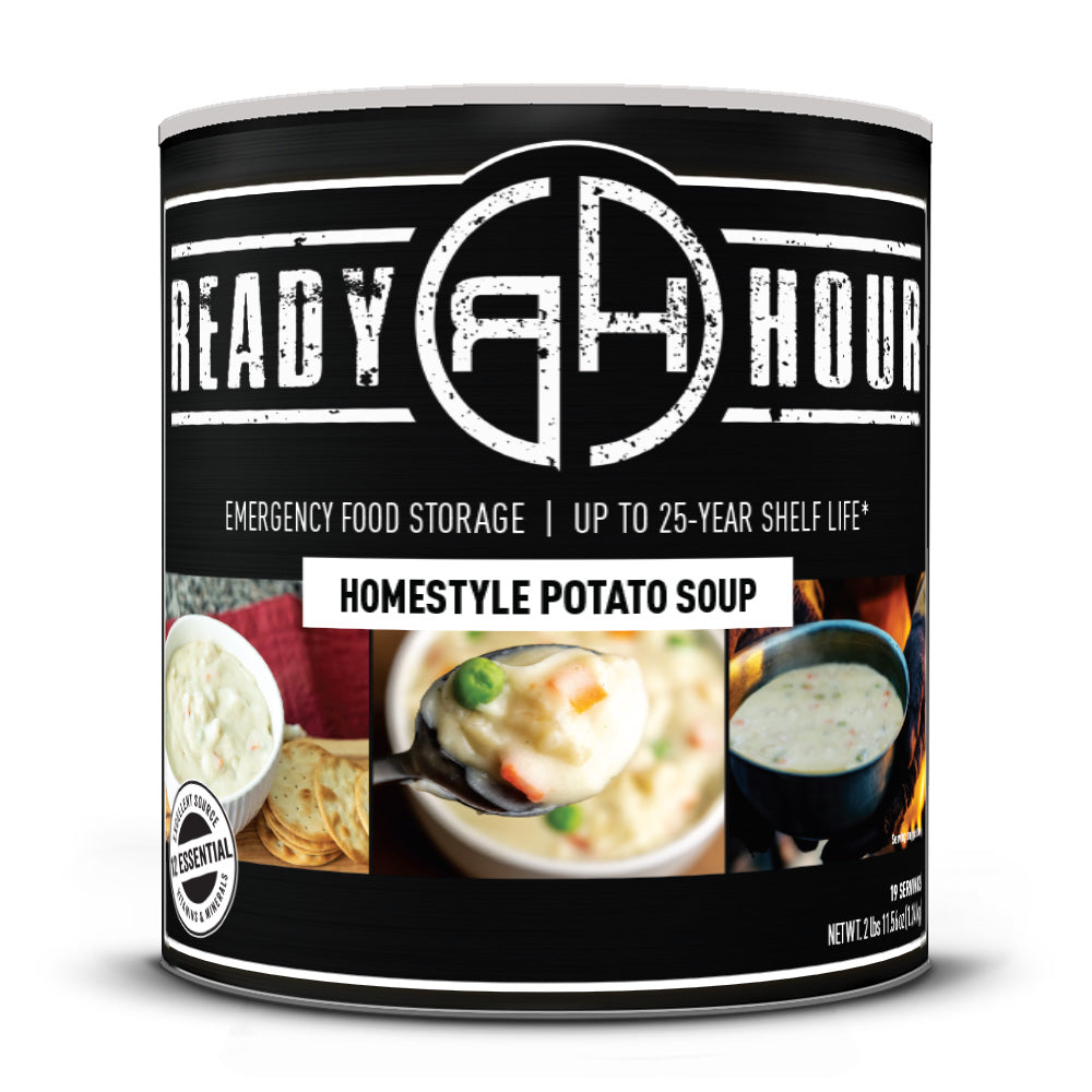 Ready Hour Homestyle Potato Soup #10 can shown on a clean white background for product reference.