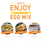 Instructions on how to enjoy scrambled egg mix