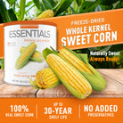 Freeze-dried whole kernel sweet corn can with cobs of corn 