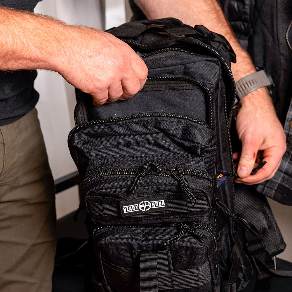 backpack with laptop compartment and detachable stick bag black Heavy Duty Tactical Backpack by Ready Hour – Be Prepared