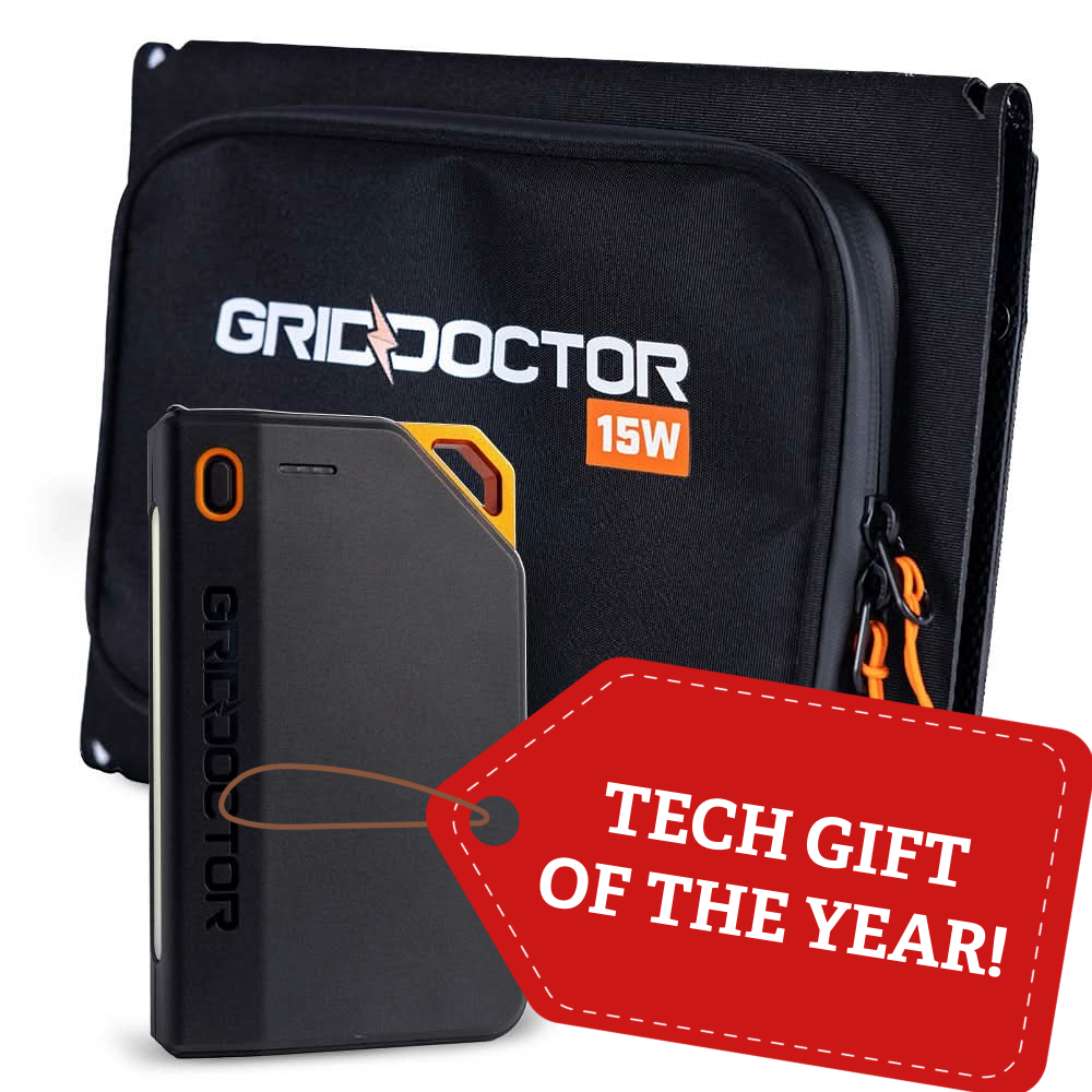 65W Power Bank w/ 15W Solar Panel by Grid Doctor