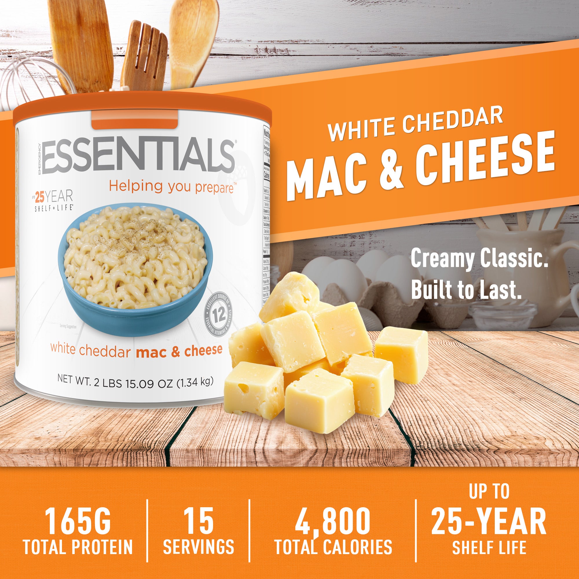 Emergency Essentials® White Cheddar Mac & Cheese Large #10 Can