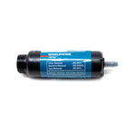 Aquamira G2O Replacement Filter with blue label and black housing, displayed horizontally against a white background.