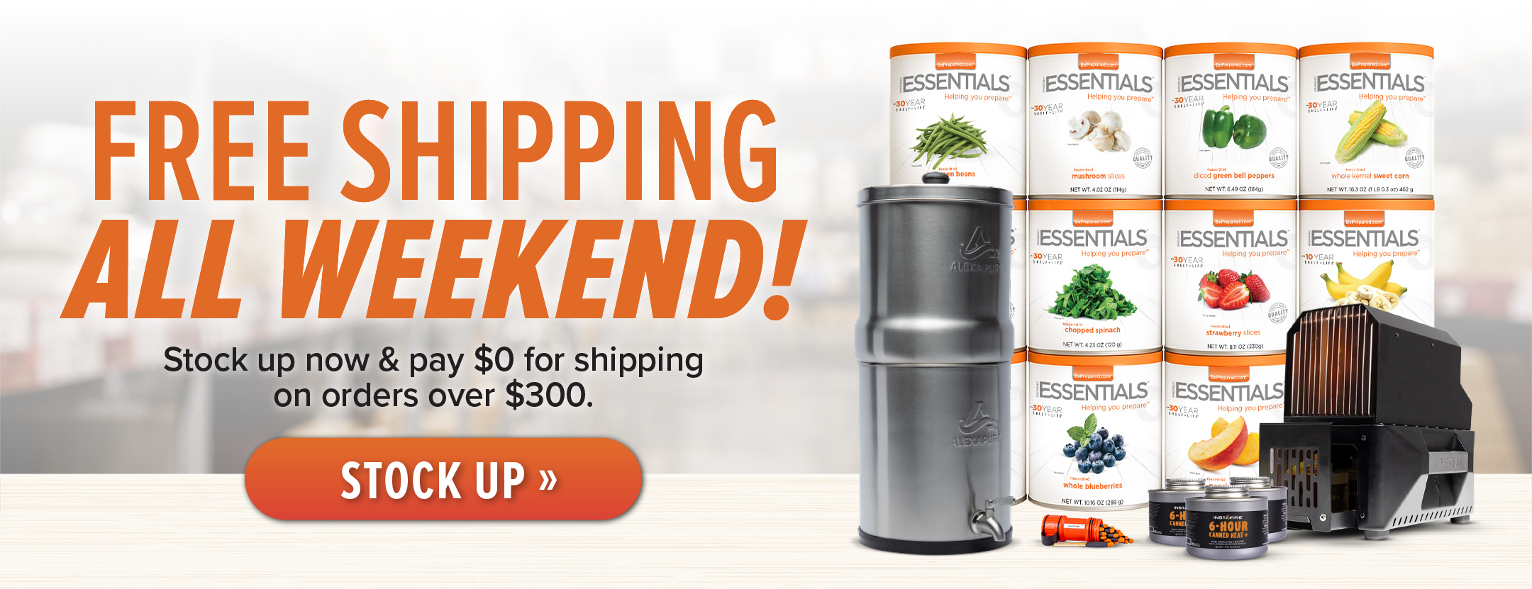 Free Shipping all weekend on orders over $300