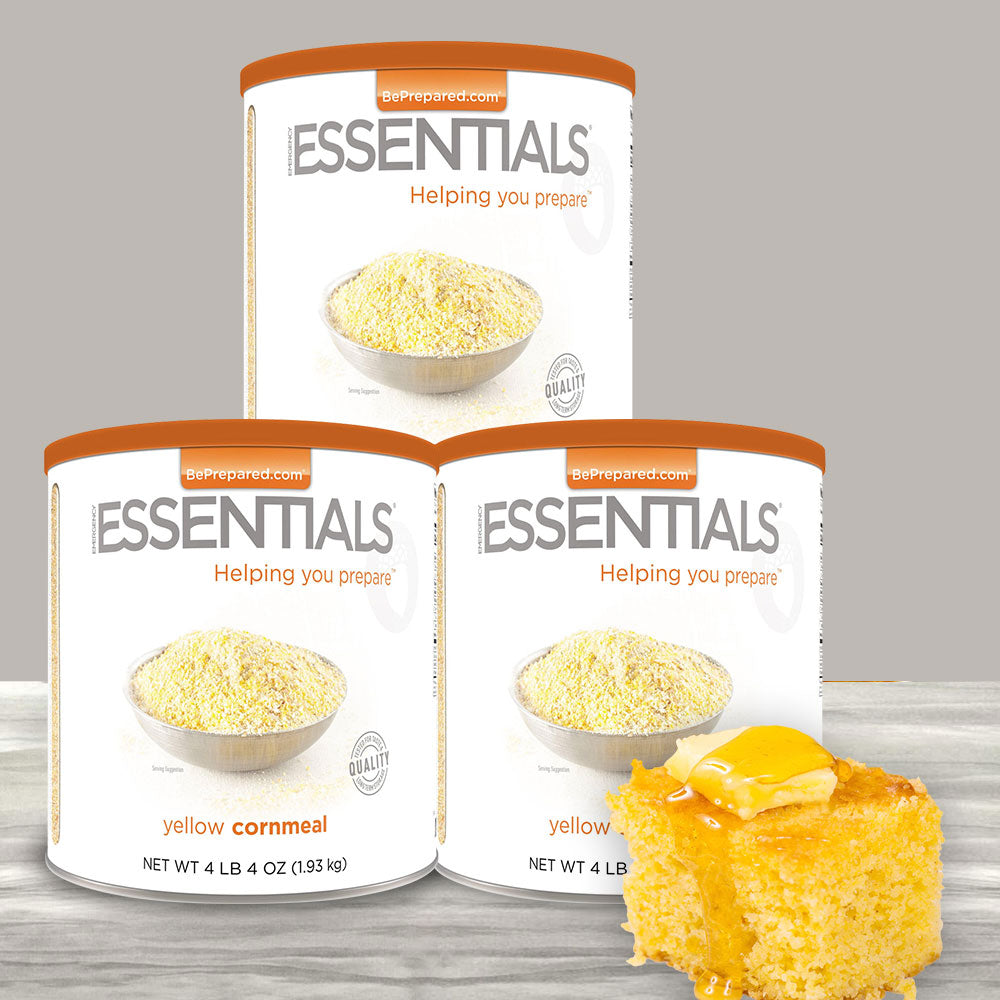 Emergency Essentials® Yellow Cornmeal Large Can 3-Pack (7220108951692)