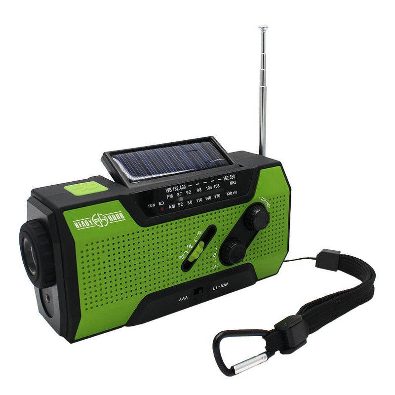 Ready Hour 4-in-1 Emergency Solar Flashlight & AM/FM/Weather Radio w/ Hand Crank - My Patriot Supply (4663507157132)