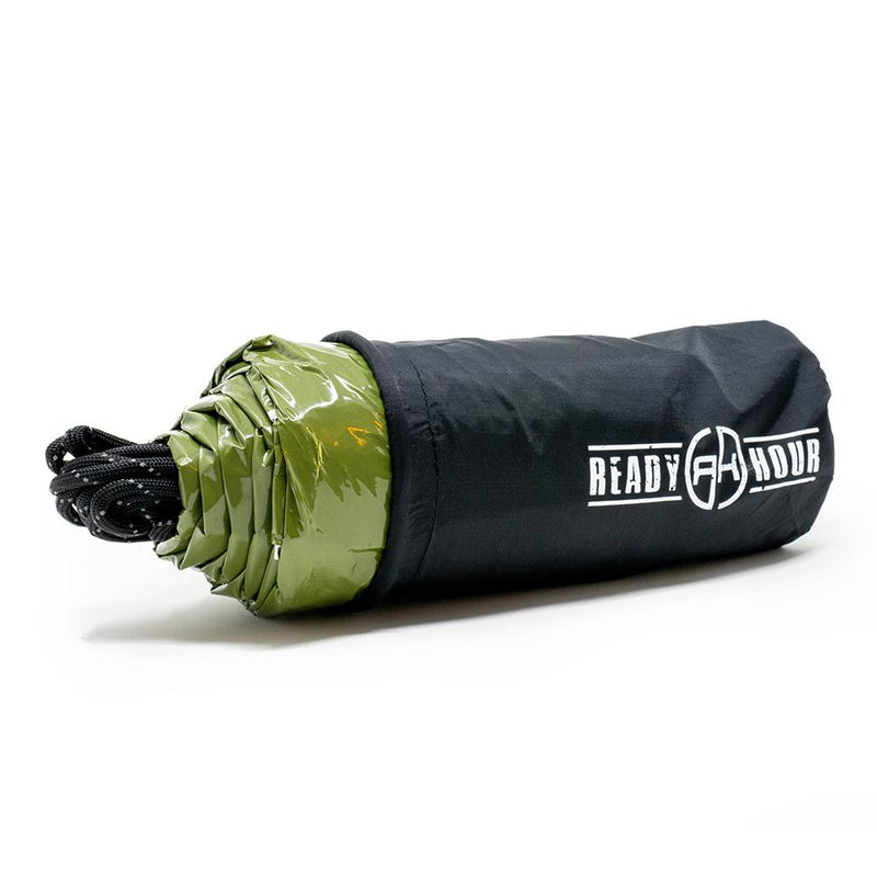 Ready Hour Army Green Nylon Emergency Tent with Survival Whistle (6718958993548)