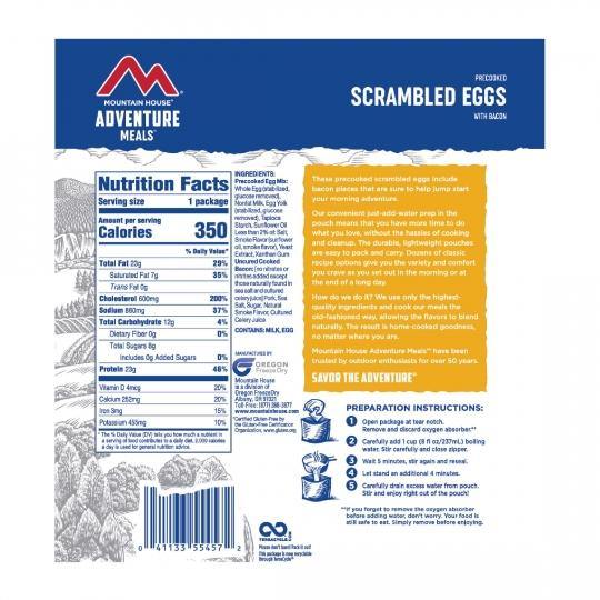 Mountain House® Scrambled Eggs with Bacon (1 Servings) (4625879072908)